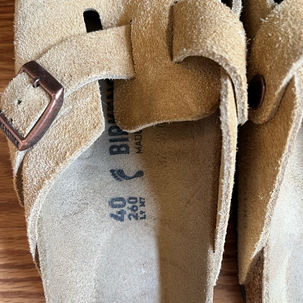 Birkenstock Boston Suede Buckle Clogs - Picture 7 of 8